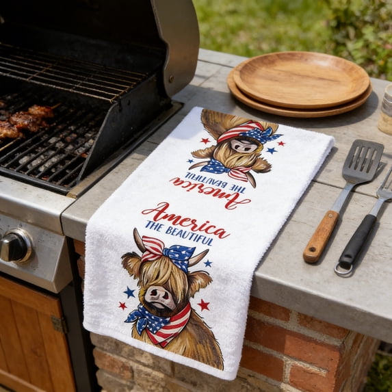 Patriotic Kitchen Hand Towel, 23.6x15.8 Inch Absorbent Dish Towel for Kitchen Cooking Baking 4th of July Independence Day