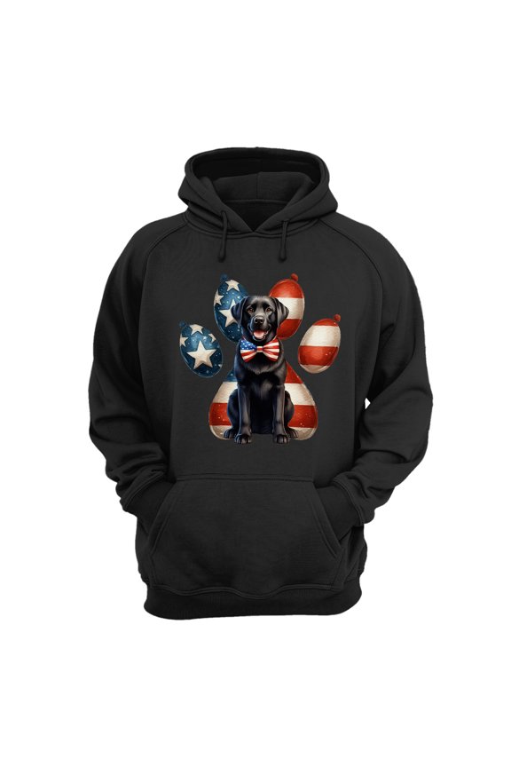 Patriotic Labrador Retriever 4th of July Independence Paws Hoodie Unisex Merch Hoodies Lab Dog Lover Gifts - 02010