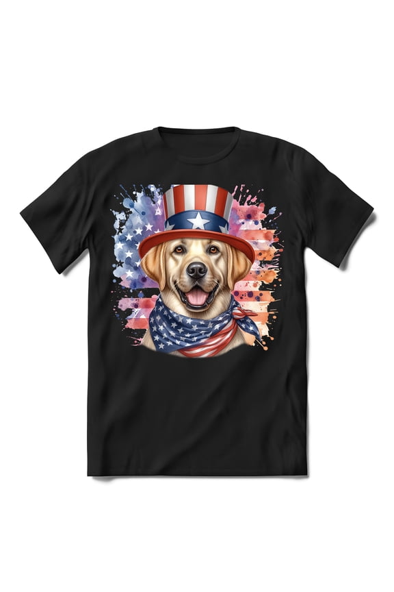 Patriotic Labrador Retriever Celebrates 4th of July Shirt T-shirt Unisex Merch Lab Dog Lover Gifts - 02009