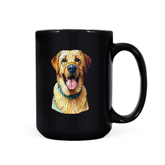 Patriotic Labrador Retriever Stained Glass Portrait American Flag Mug Lab Dog Lover Gifts Coffee Tea Cup - 01010