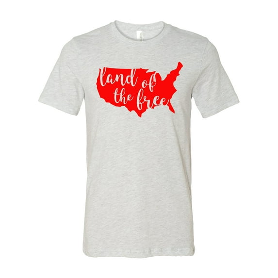 Patriotic Land of The Free Adult Short Sleeve Jersey T-Shirt-Ash-5XL