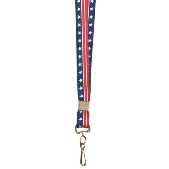 Patriotic Lanyard Hook Flat Style RED WHITE BLUE ()