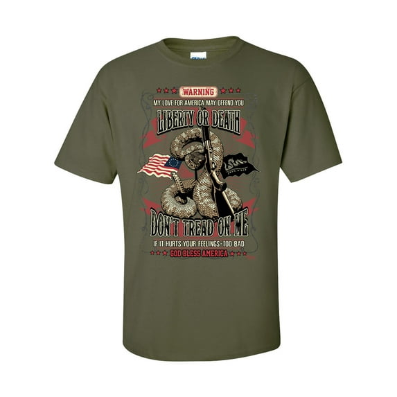 Patriotic Liberty or Death Don't Tread On Me Short Sleeve T-shirt-Military-4xl