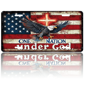 Patriotic License Plate American Flag Aluminum Metal Car Tag National US 250 Years, Novelty Decorative License Plates, Thick Durable Automotive Front Plate for Car, Truck, SUV, 6 X 12 Inch