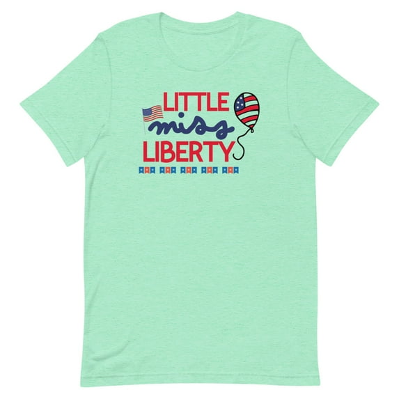 Patriotic Little Misses Liberty Fun Shirt (Heather Mint, 4XL)
