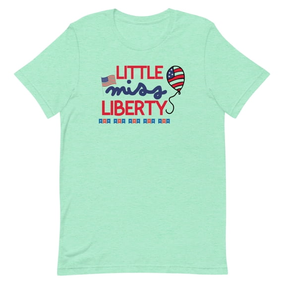 Patriotic Little Misses Liberty Fun Shirt (Heather Mint, XL)