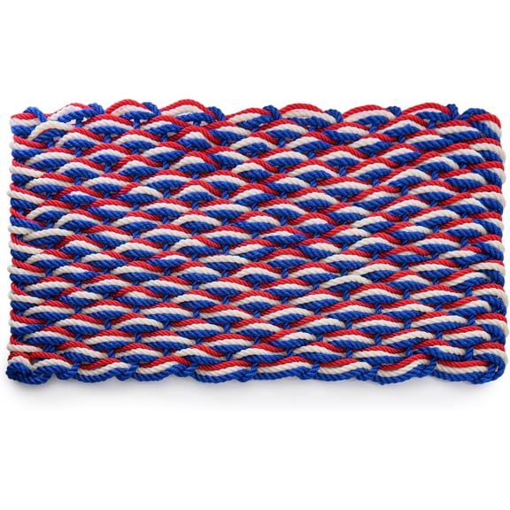Patriotic Lobster Rope Door Mat 30x17 Inch All-Weather Outdoor Welcome Mat