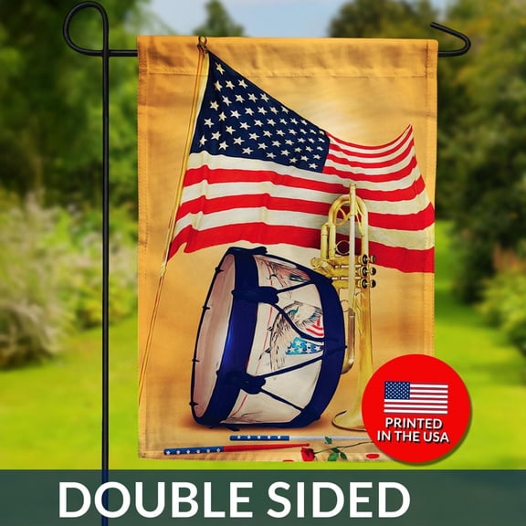 Patriotic Marching Band Flag Double Sided 4th of July Music 1