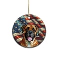 thumbnail image 1 of Patriotic Mastiff Stained Glass Portrait American Flag Ceramic Round Ornament Mastiffs Dog Lover Gifts Idea Home Tree Decor - 01010, 1 of 5