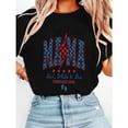 thumbnail image 1 of Patriotic Maternity Graphic Tees - "American Mama" Pregnancy Announcement Print Shirts - Red trendy and popular round-neck design is retro White & Blue 4th of July Pattern Classic Tops(S-5XL), 1 of 5
