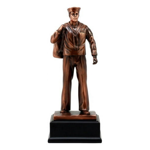 Patriotic Men Of Duty Homecoming Decorated Navy Sailor In Uniform Statue 11.5"H