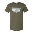 thumbnail image 1 of Patriotic Merica Adult Short Sleeve Jersey T-Shirt-Military Green-XSmall, 1 of 4