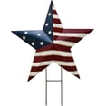 Patriotic Metal American Flag Star Garden Stakes, Star Yard Lawn Stake ...
