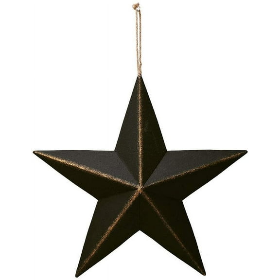 Patriotic Metal Barn Star Wall Star Decor, 12in Hanging Country Rustic Metal Star July of 4th Decor American Barn Star Texas Star (1, Black)