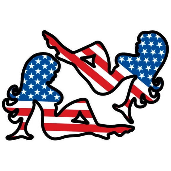 Patriotic Mud Flap Girl Vinyl Stickers