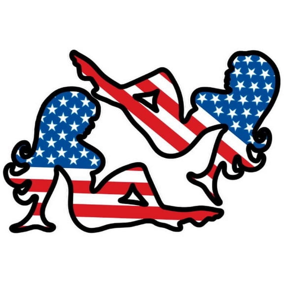 Patriotic Mud Flap Girl Vinyl Stickers