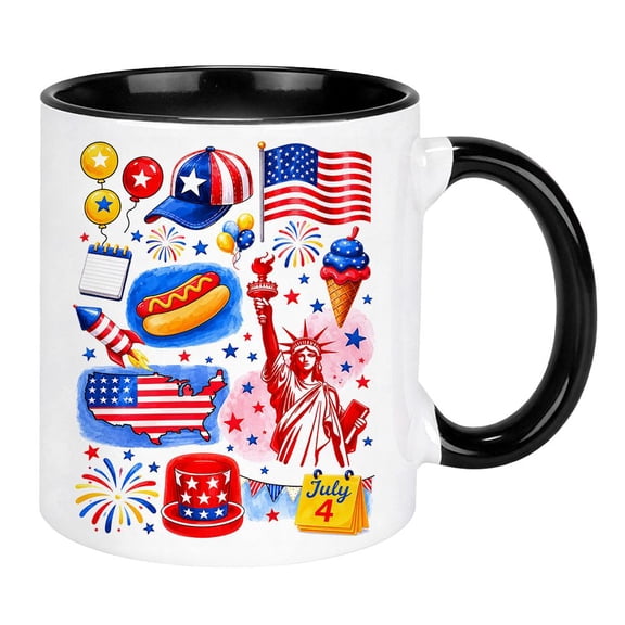 Patriotic Mug 4th of July Ceramic Drinking Cup,Patriotic US Ceramic Mug,250th Anniversary Commemorative Cup,Coffee Mugs for 250th Anniversary Independence Day Party Table Centerpieces
