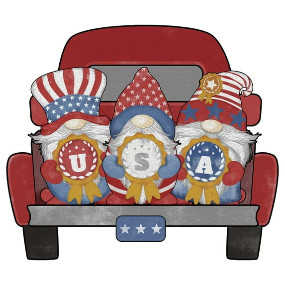 Patriotic Napkins GNOMES TRUCK 40pcs Cocktail Napkins, American Flag Napkins, 4th of July Napkins, Patriotic Gnomes