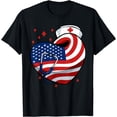 thumbnail image 1 of Patriotic Nurse 4th Of July American Flag Heart Stethoscope T-Shirt, 1 of 4