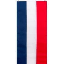 Patriotic Nylon Pull Down Banner By Old Glory Bunting. 3 Stripe Red, White and Blue, fully sewn 4th of July Banner - 18" x 8'. Made in America! Free Shipping Available!