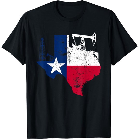 Patriotic Oilfield Worker Oilman Oil Rig Drilling Texas T-Shirt