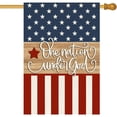 thumbnail image 1 of Patriotic Outdoor Garden Flag with Script Print One Nation Under God Rustic Wood and Star Stripe Design for Home Decor, 1 of 5