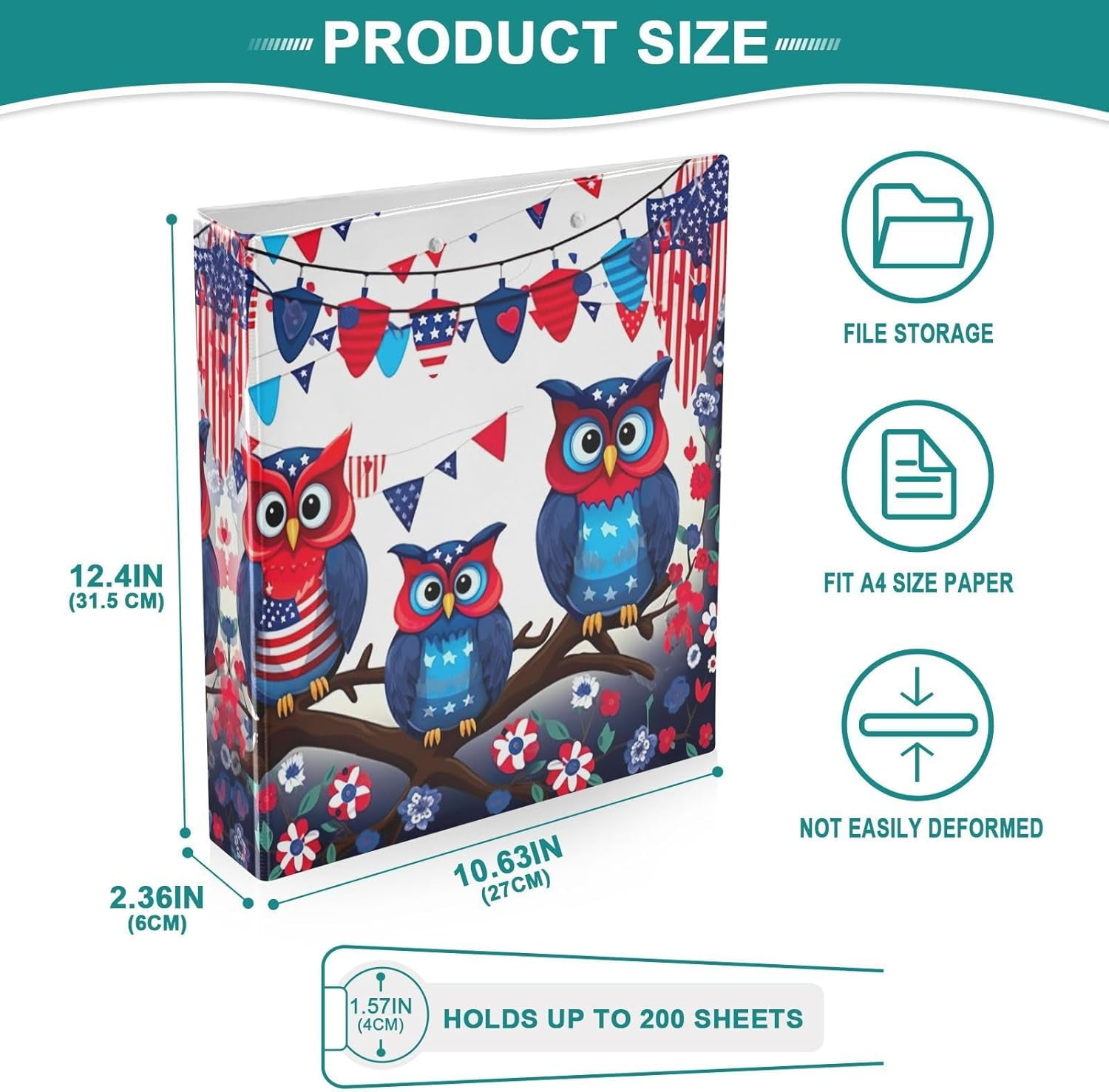 DALAWU 3-Ring Binder With Clipboard - 1.5" Capacity, Holds 200 Sheets, A4 Size, Fighter Jet Design