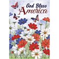 thumbnail image 1 of Patriotic Pansies Butterfly 12.5 x 18 Inch Decorative God Bless America Garden Flag, 1 of 6