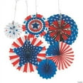 thumbnail image 1 of Patriotic Paper Hanging Fans, Fourth of July, Party Decor, 6 Pieces, 1 of 1