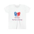 thumbnail image 1 of Patriotic Partner in Crime | Girl's 4th of July Shirt | Stars & Stripes Bow, 1 of 2