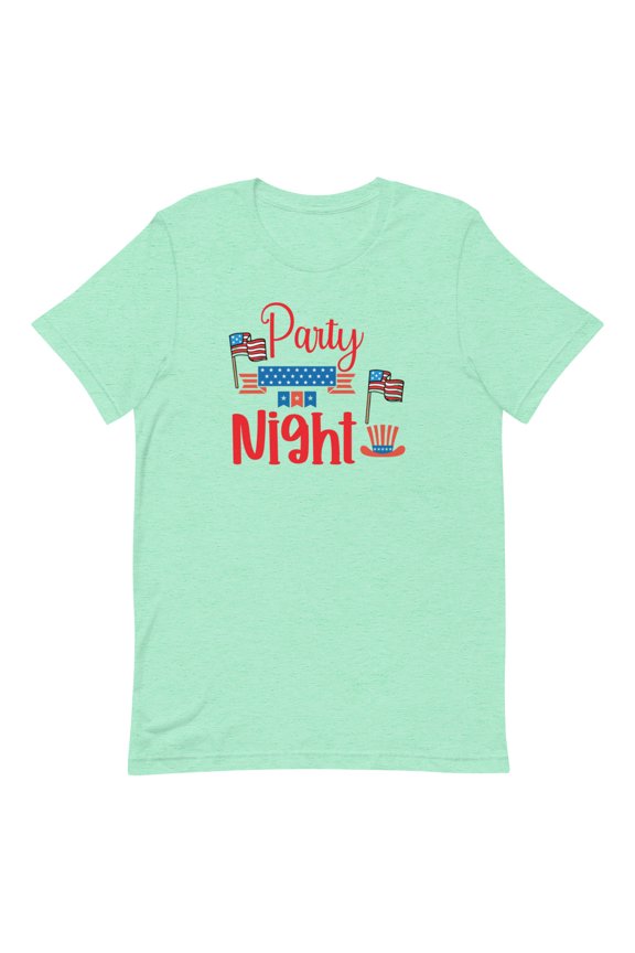Patriotic Party Night Celebration Fun Shirt (Heather Mint, 4XL)