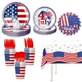thumbnail image 1 of Patriotic Party Tableware Set Independence Day Plate Napkin Fork Tablecloth Decorations Pack Dining Kit, 1 of 2
