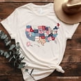 thumbnail image 1 of Patriotic Patchwork USA T-Shirt, Quilted Map Tee for Americana Fans, 1 of 6