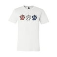 thumbnail image 1 of Patriotic Paw Prints with Stars & Stripes Adult Short Sleeve Jersey T-Shirt-White-Medium, 1 of 4