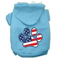 thumbnail image 1 of Patriotic Paw Screen Print Pet Hoodie, Baby Blue - Small, 1 of 1