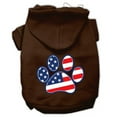thumbnail image 1 of Patriotic Paw Screen Print Pet Hoodie, Brown - Extra Large, 1 of 1