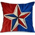 thumbnail image 1 of Patriotic Pillow Cover 18X18 Inch Star 4th of July Decor Independence Day Decorations Memorial Day Cushion Case for Sofa Couch GS053-18, 1 of 6