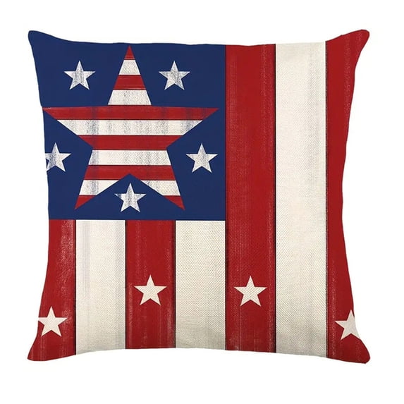 Patriotic Pillow Covers 18x18 American Flag Red Pillow Covers 18x18 18x18 Pillow Cover Summer Decorative Throw Pillow Case for Home Bedroom Living Room Patio Decoration