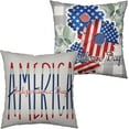 thumbnail image 1 of Patriotic Pillow Covers 18x18 USA Flag Pillow Cover 4th of July Pillow Covers Independence Day Decorations Linen Square Pillowcase for Home Couch Office Set of 2, 1 of 6