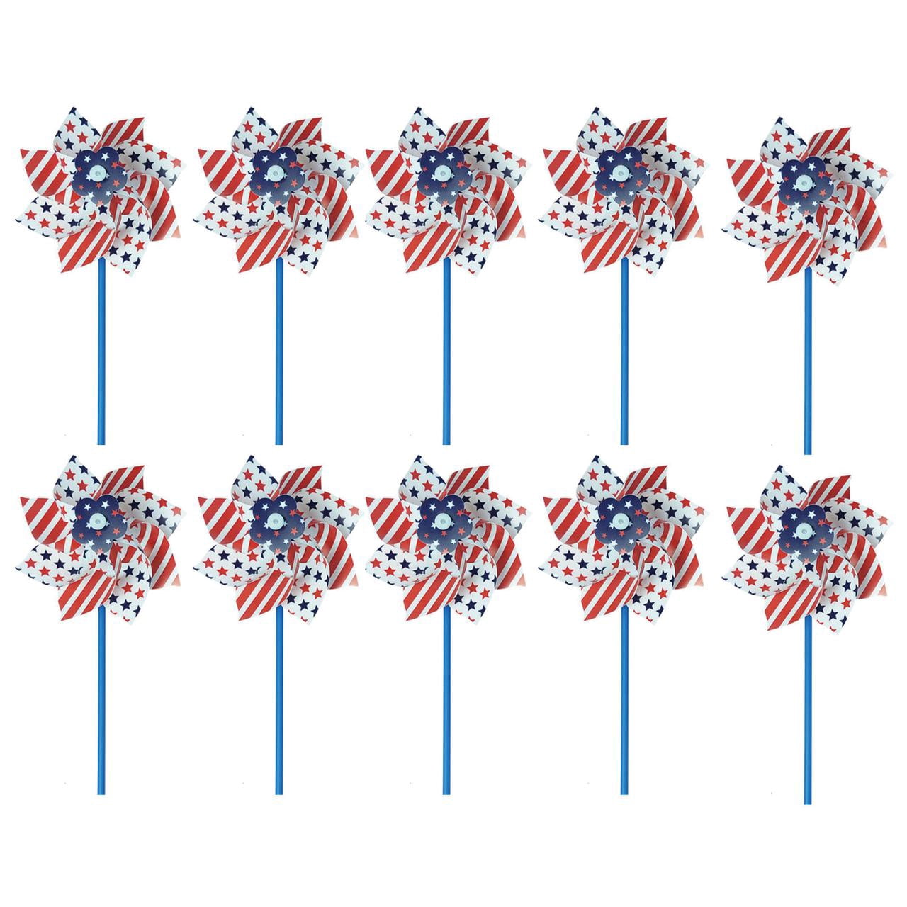 Patriotic Pinwheels,Wind Spinners Outdoor,10PCS American Flag Patriotic ...