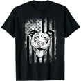 thumbnail image 1 of Patriotic Pitbull American Flag Dog Lover T-Shirt, 1 of 5