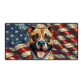 thumbnail image 1 of Patriotic Pitbull Stained Glass Portrait American Flag Desk Mat Full Keyboard Mouse Pad Terrier Dog Lover Large Mousepad - 01010, 1 of 5