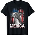 thumbnail image 1 of Patriotic Pitbull Vintage American Flag Dog Lover T-Shirt, 1 of 5