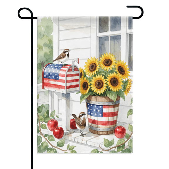 Patriotic Planters Garden Flag 12×18in Double Sided, 4th of July Holiday Theme, Seasonal Outdoor Lawn, Yard and Farmhouse Patriotic Decor