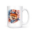 thumbnail image 1 of Patriotic Pomeranian Celebrates 4th of July Mug Pom Dog Lover Gifts Coffee Tea Cup - 02009, 1 of 4