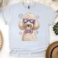 thumbnail image 1 of Patriotic Poodle Shirt – USA Dog with Glasses & Bowtie T-Shirt, Ash, Size 3XL, 1 of 6