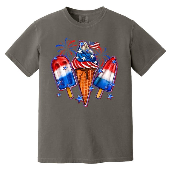 Patriotic Popsicle 4th Of July Merica Graphic Food Comfort Color T-Shirt