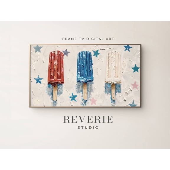 Patriotic Popsicles TV Art: Summer 4th of July Screensaver, Poster Only