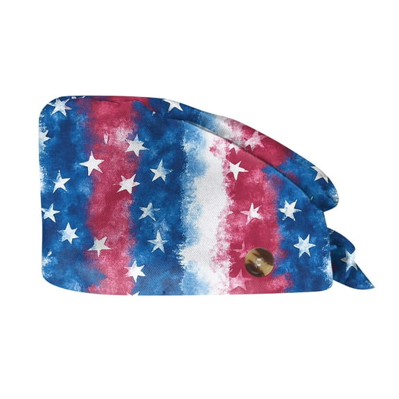 Patriotic Print Casual Work Hat for Men and Women, Breathable Adjustable Sun Cap, Outdoor Dustproof Hat for Hiking and Nursing,Blue