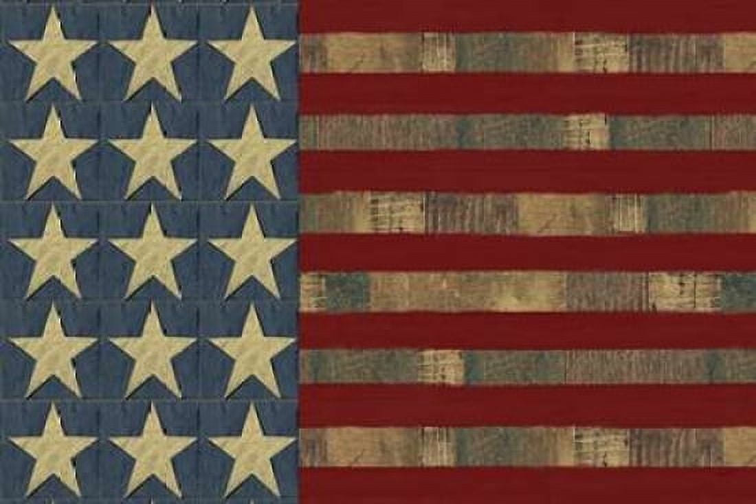 Patriotic Printer Block Flag Canvas Art - Tara Reed (12 x 18)